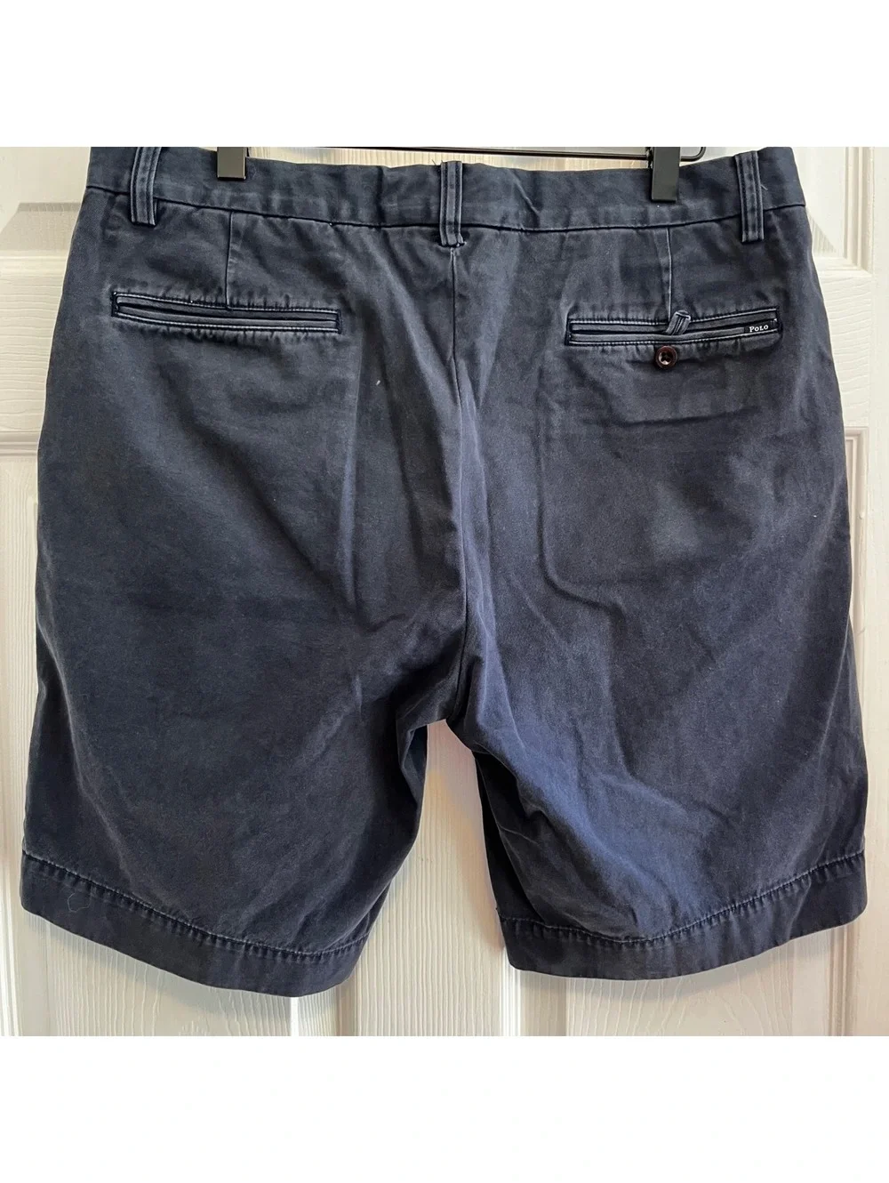 Polo Ralph Lauren Mens Shorts Navy Blue Chino Flat Front Casual Preppy Size 33